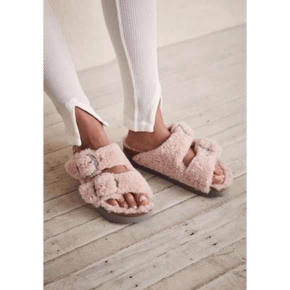 Birkenstock Arizona Teddy Shearling Sandals - Picture 1 of 9